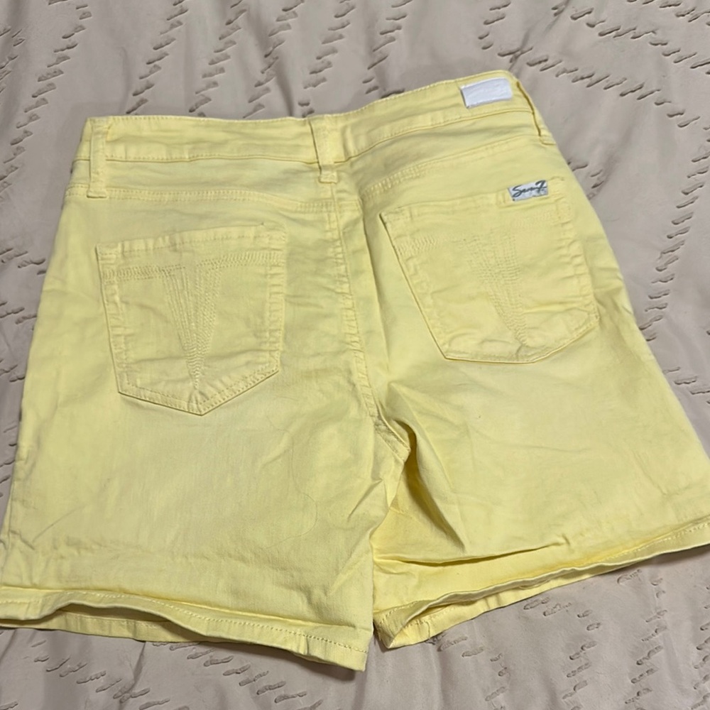 Seven7 Women's Light Yellow Shorts - Picture 3 of 3